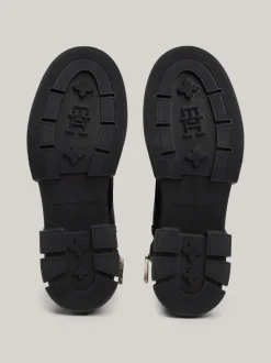Sznurowane Botki|Botki*Tommy Hilfiger Skórzane Buty Typu Biker BLACK