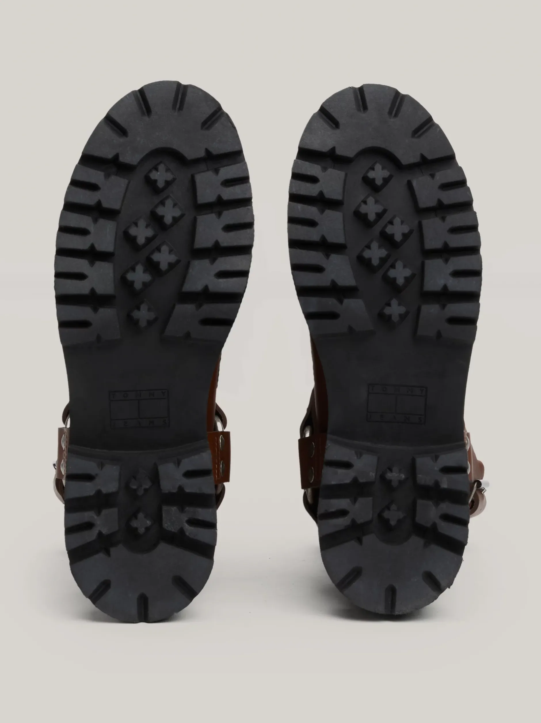 Botki*Tommy Hilfiger Skórzane Buty Typu Biker Z Protektorem CAROB CHOCOLATE