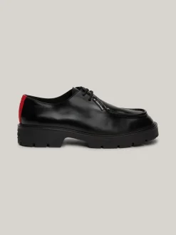 Buty Casual*Tommy Hilfiger Skórzane Buty Typu Derby Na Grubej Podeszwie BLACK
