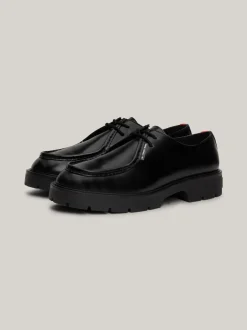 Buty Casual*Tommy Hilfiger Skórzane Buty Typu Derby Na Grubej Podeszwie BLACK