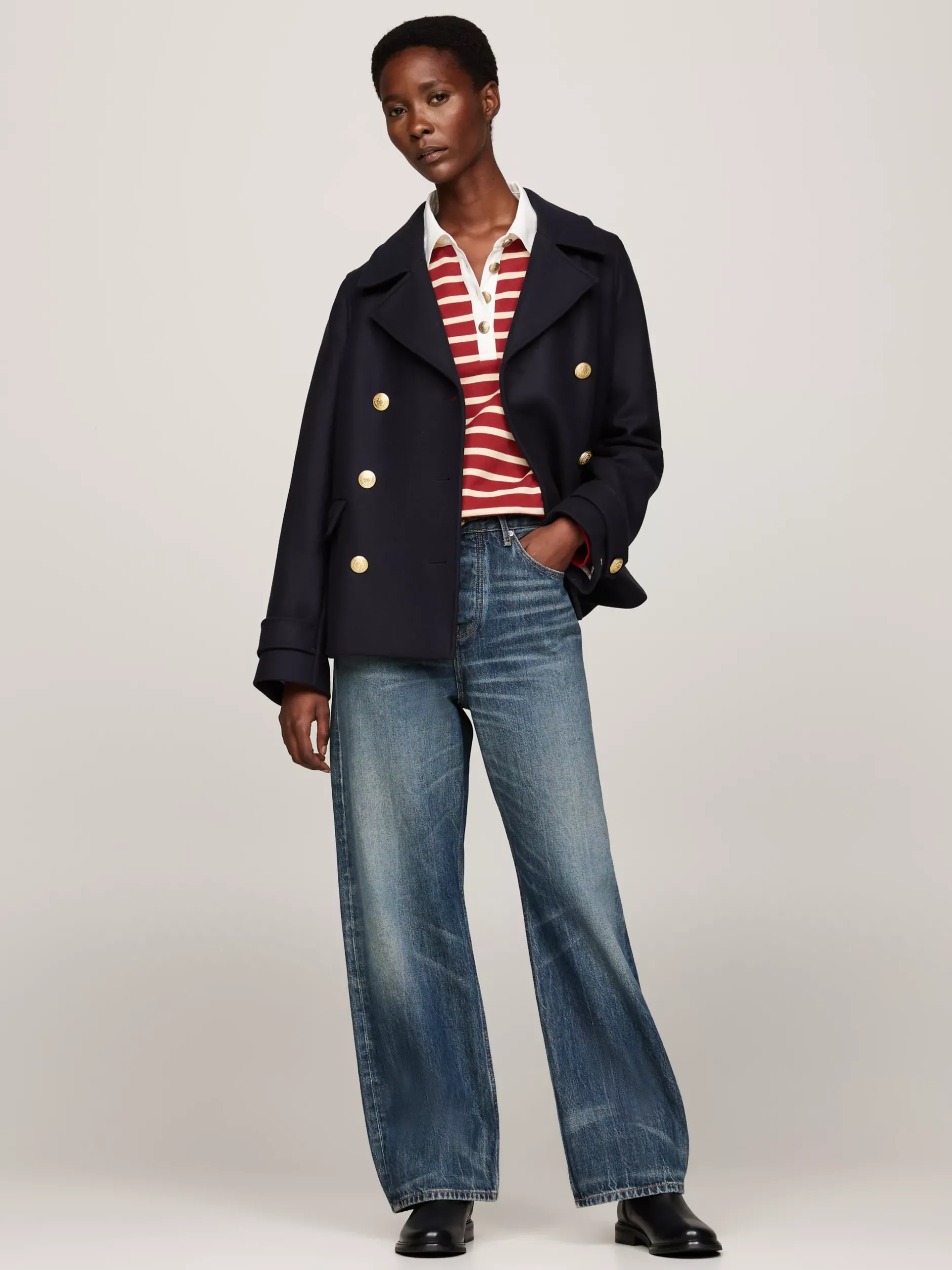 Botki*Tommy Hilfiger Skórzane Buty Z łańcuszkiem BLACK
