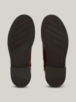 Botki*Tommy Hilfiger Skórzane Buty Z łańcuszkiem COGNAC BROWN