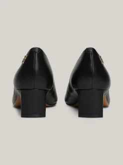 Czółenka*Tommy Hilfiger Skórzane Buty Z Noskiem W Szpic BLACK