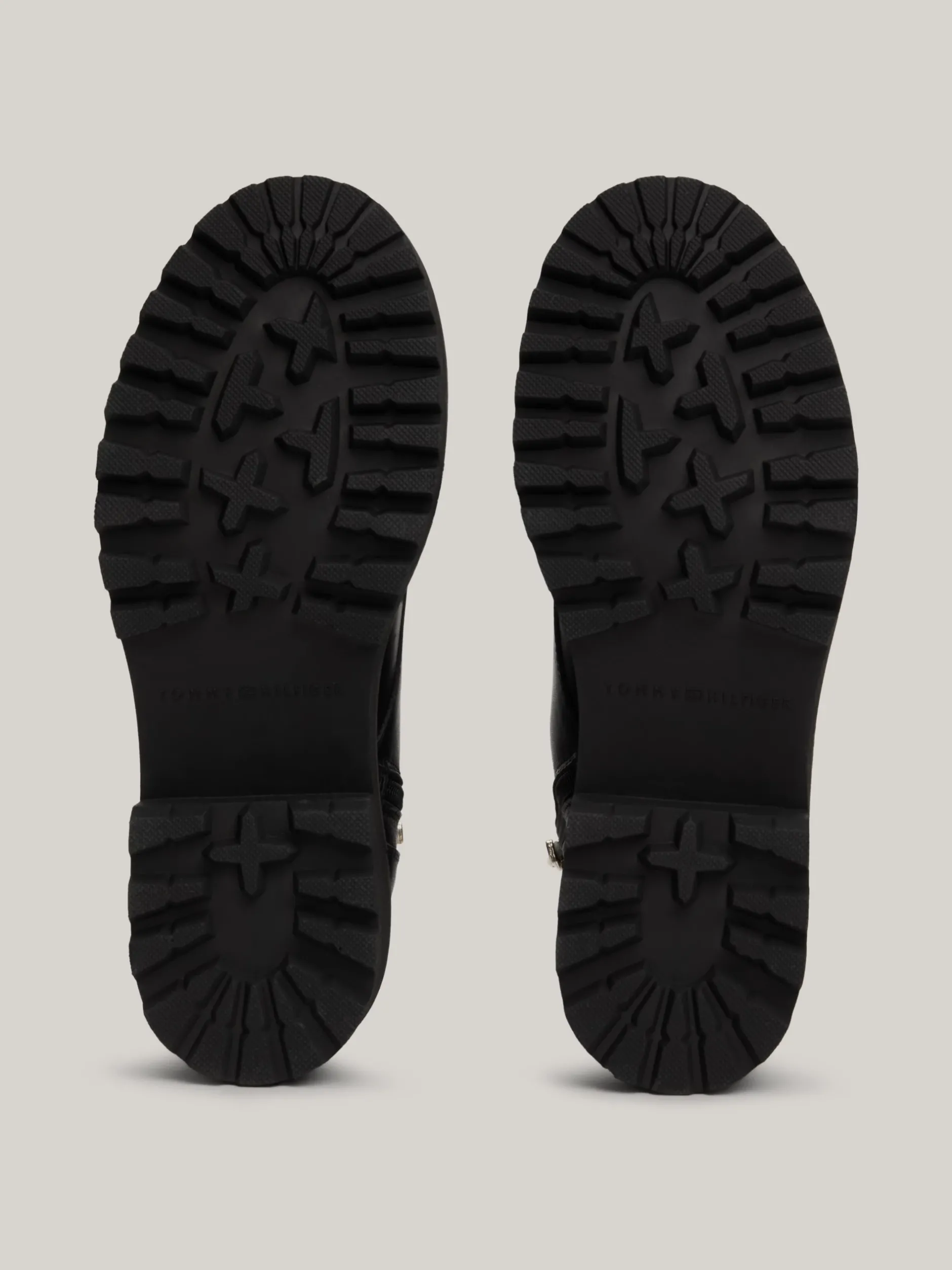 Sznurowane Botki|Botki*Tommy Hilfiger Skórzane Buty Z Podeszwą Z Protektorem BLACK