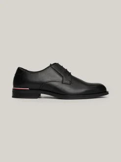 Buty Wizytowe*Tommy Hilfiger Skórzane Derby Z Sygnowaną Tasiemką BLACK