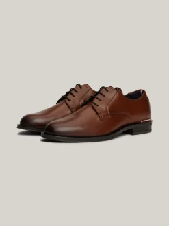 Buty Wizytowe*Tommy Hilfiger Skórzane Derby Z Sygnowaną Tasiemką WINTER COGNAC