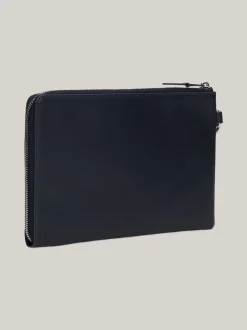Portfele & Breloczki Do Kluczy*Tommy Hilfiger Skórzane Etui Na Dokumenty Corporate SPACE BLUE