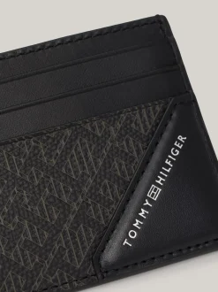 Portfele & Breloczki Do Kluczy*Tommy Hilfiger Skórzane Etui Na Karty Business W Monogram TH BLACK