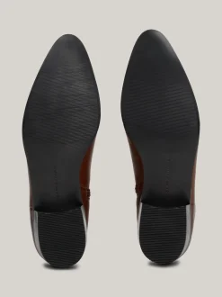 Botki*Tommy Hilfiger Skórzane Kowbojki Z Monogramem COGNAC BROWN