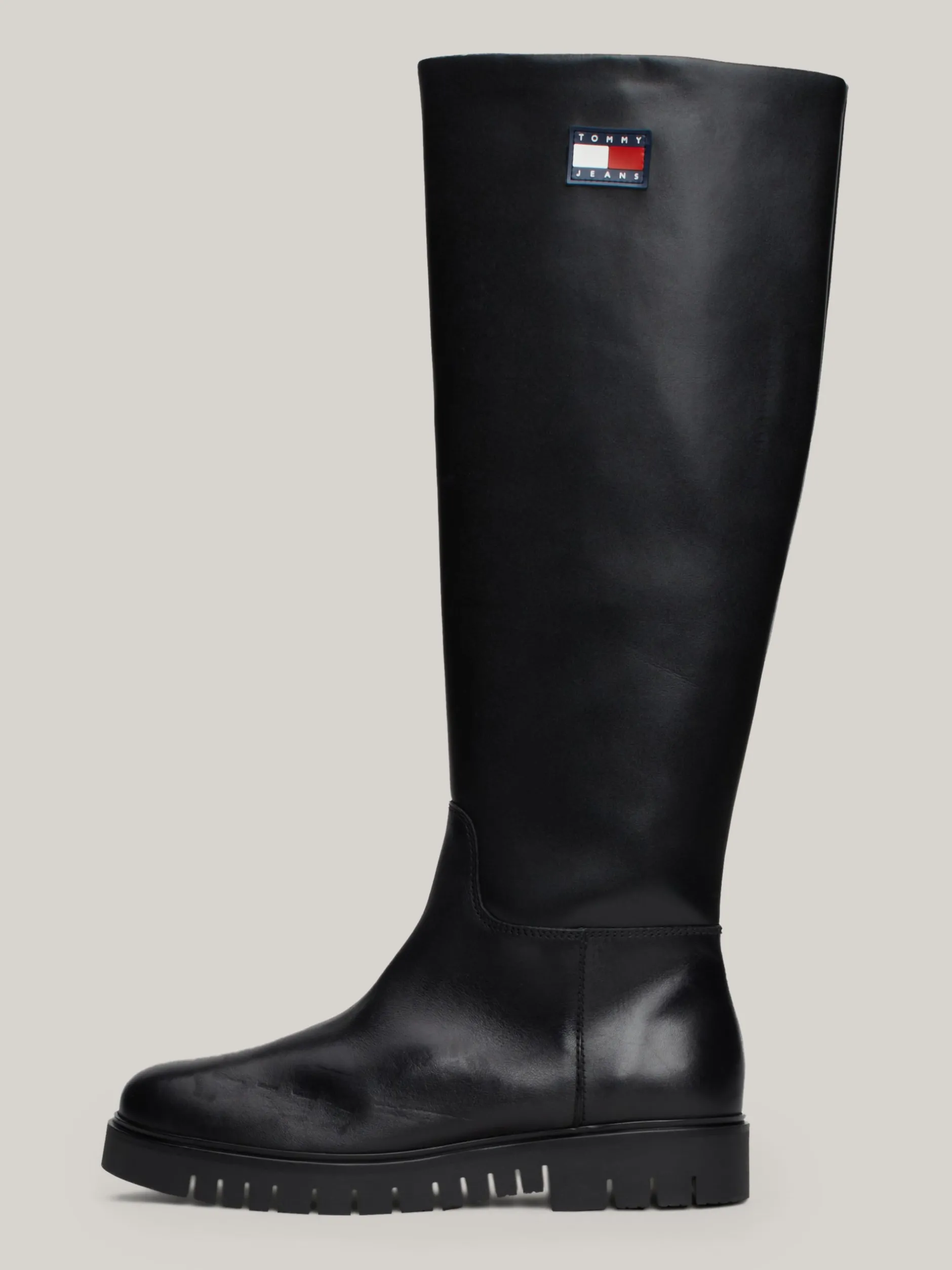 Kozaki|Botki*Tommy Hilfiger Skórzane Kozaki Do Kolan BLACK