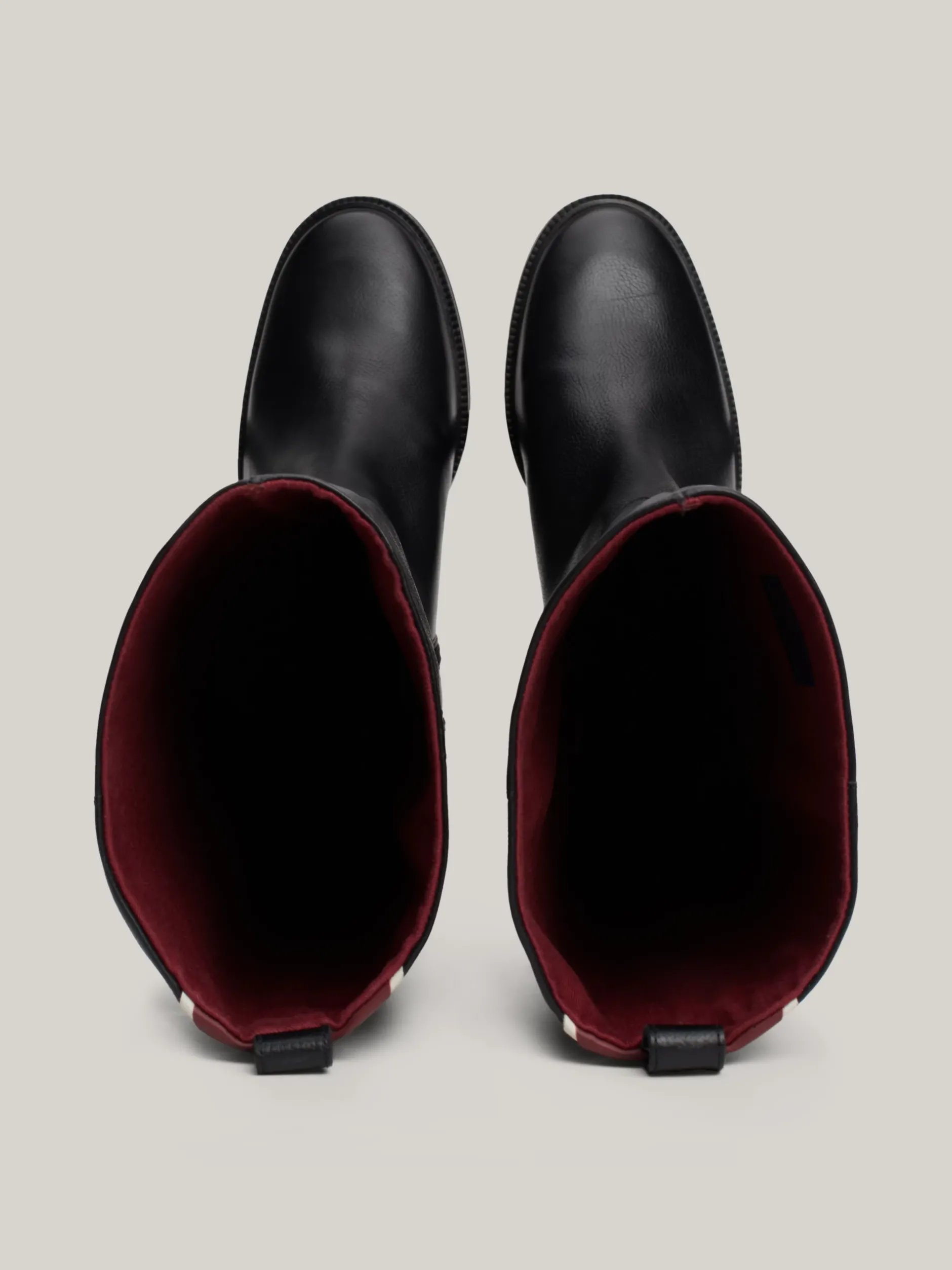 Kozaki|Botki*Tommy Hilfiger Skórzane Kozaki Do Kolan Z Monogramem TH BLACK