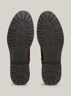 Kozaki|Botki*Tommy Hilfiger Skórzane Kozaki Z Plakietką Na Pasku COGNAC BROWN