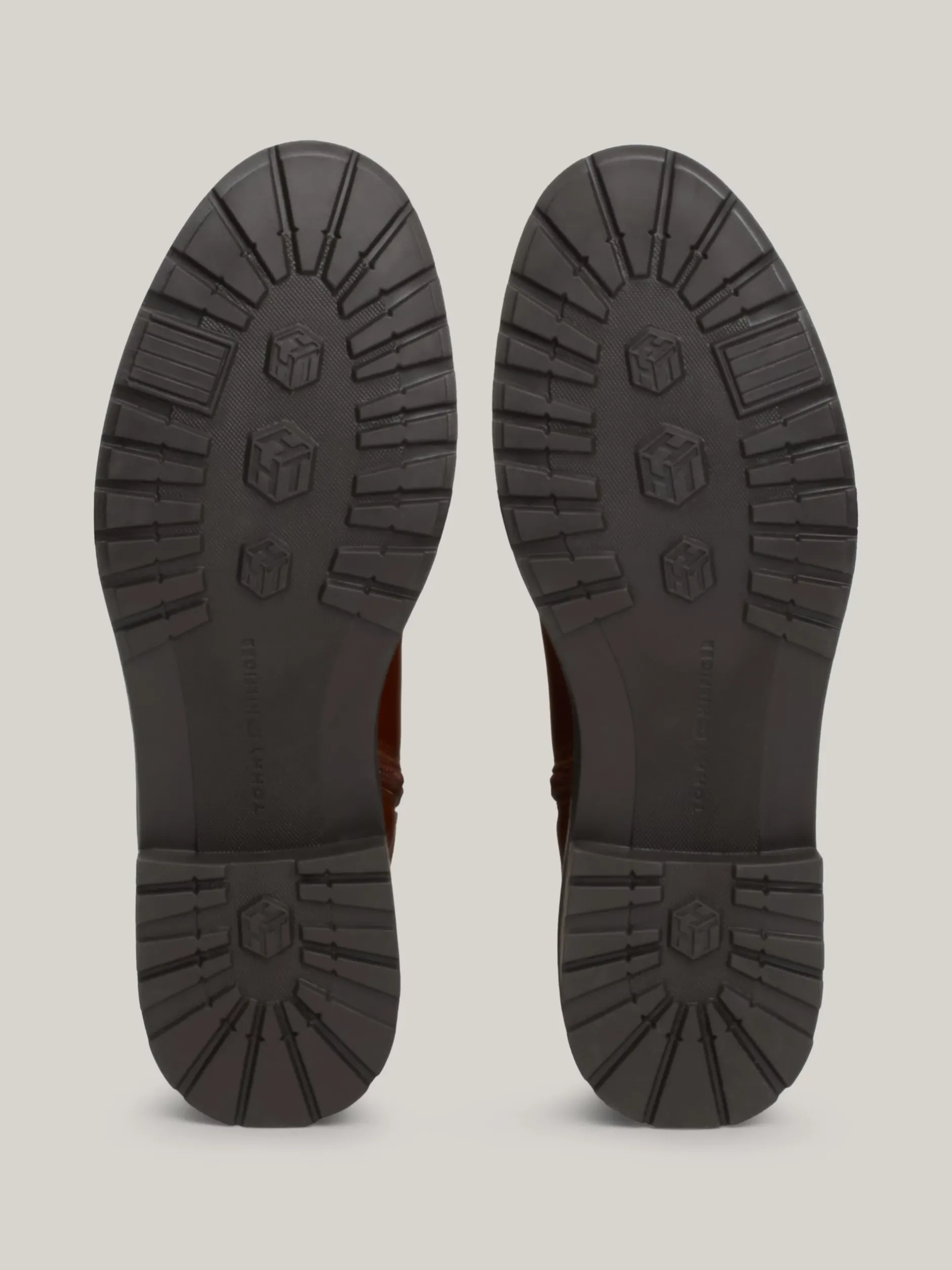 Kozaki|Botki*Tommy Hilfiger Skórzane Kozaki Z Plakietką Na Pasku COGNAC BROWN