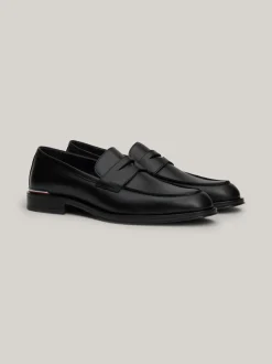 Buty Wizytowe|Mokasyny & Buty Żeglarskie*Tommy Hilfiger Skórzane Loafersy Z Sygnowaną Tasiemką BLACK