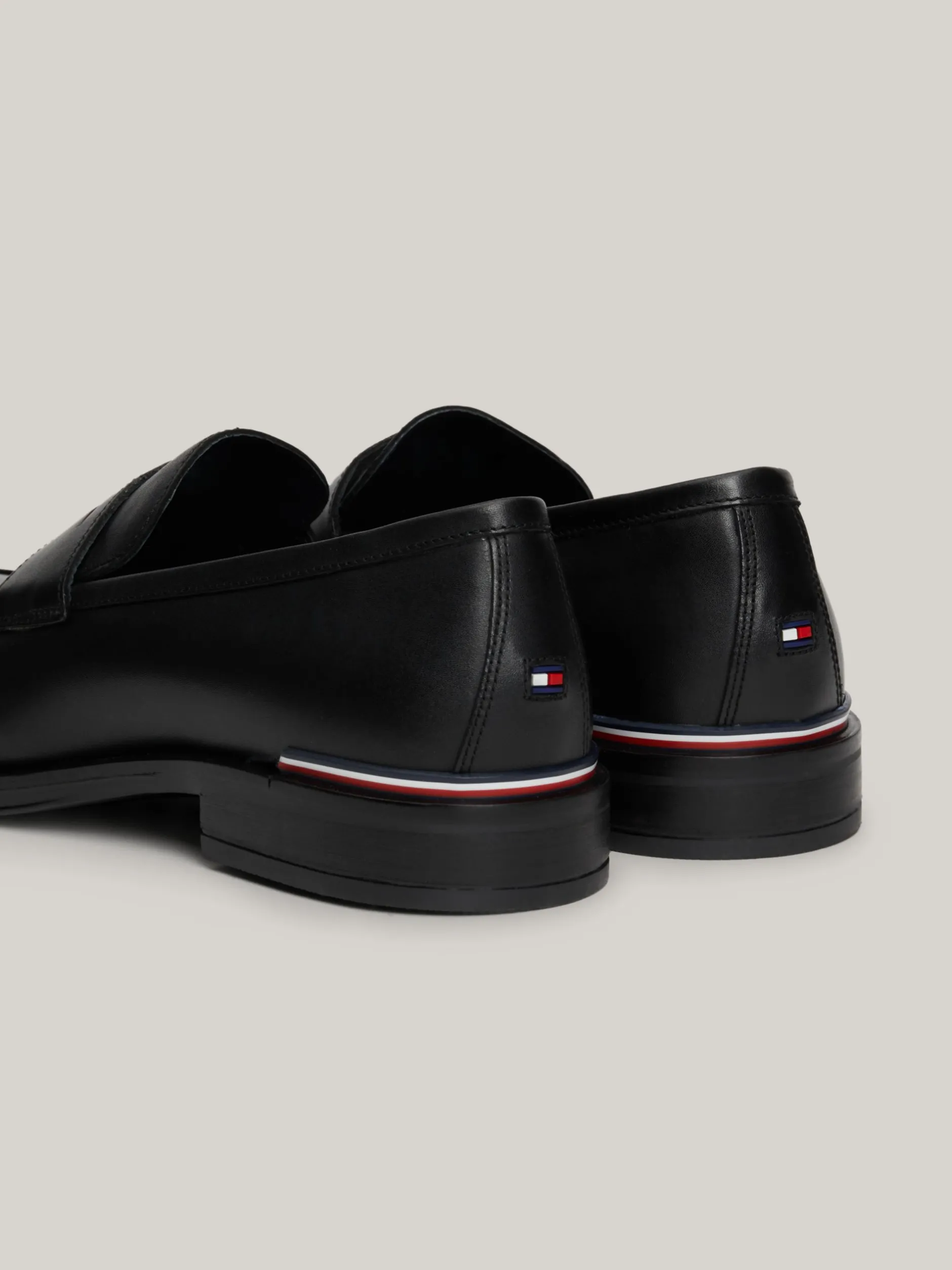 Buty Wizytowe|Mokasyny & Buty Żeglarskie*Tommy Hilfiger Skórzane Loafersy Z Sygnowaną Tasiemką BLACK