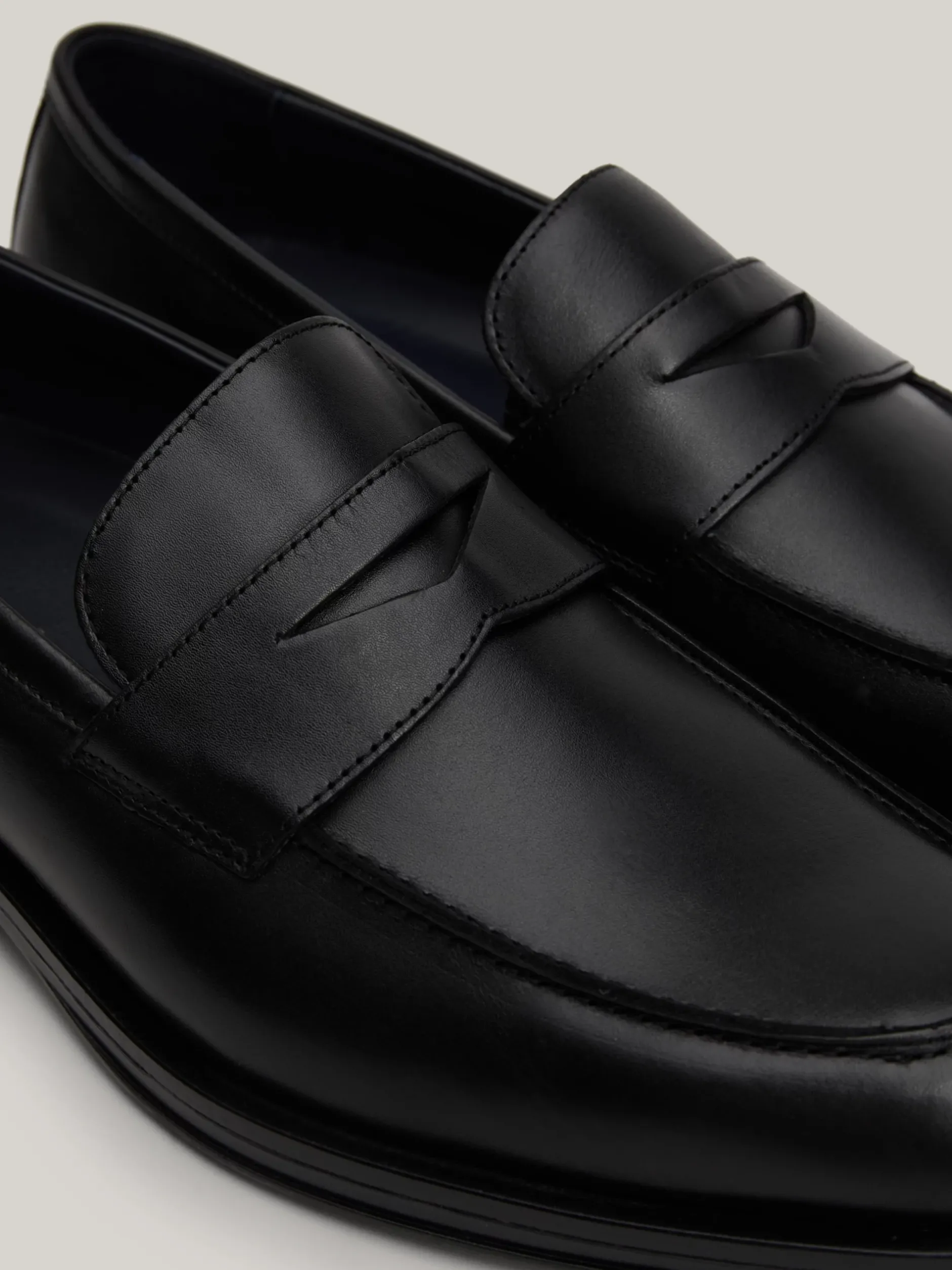 Buty Wizytowe|Mokasyny & Buty Żeglarskie*Tommy Hilfiger Skórzane Loafersy Z Sygnowaną Tasiemką BLACK