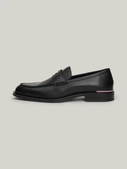 Buty Wizytowe|Mokasyny & Buty Żeglarskie*Tommy Hilfiger Skórzane Loafersy Z Sygnowaną Tasiemką BLACK