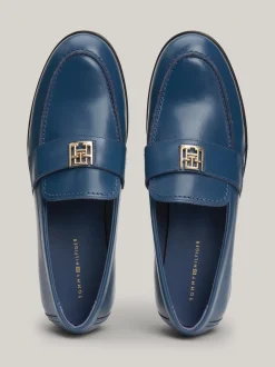 Mokasyny & Loafers|Płaskie Buty*Tommy Hilfiger Skórzane Mokasyny Elevated FOSSIL BLUE
