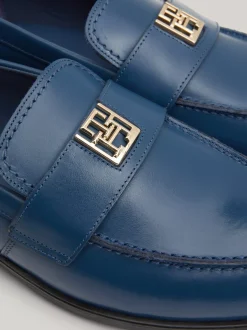 Mokasyny & Loafers|Płaskie Buty*Tommy Hilfiger Skórzane Mokasyny Elevated FOSSIL BLUE
