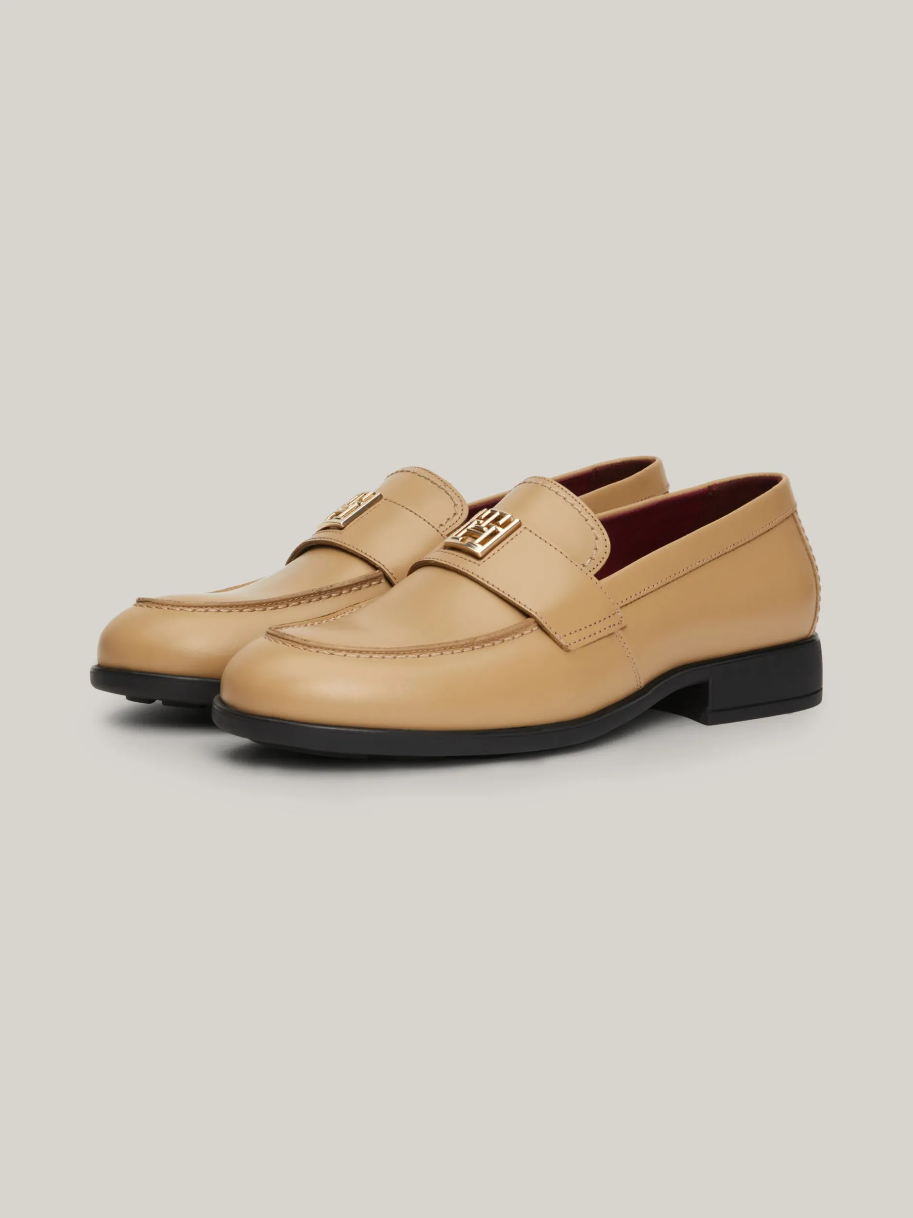 Mokasyny & Loafers|Płaskie Buty*Tommy Hilfiger Skórzane Mokasyny Elevated CLASSIC KHAKI