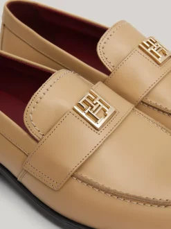 Mokasyny & Loafers|Płaskie Buty*Tommy Hilfiger Skórzane Mokasyny Elevated CLASSIC KHAKI
