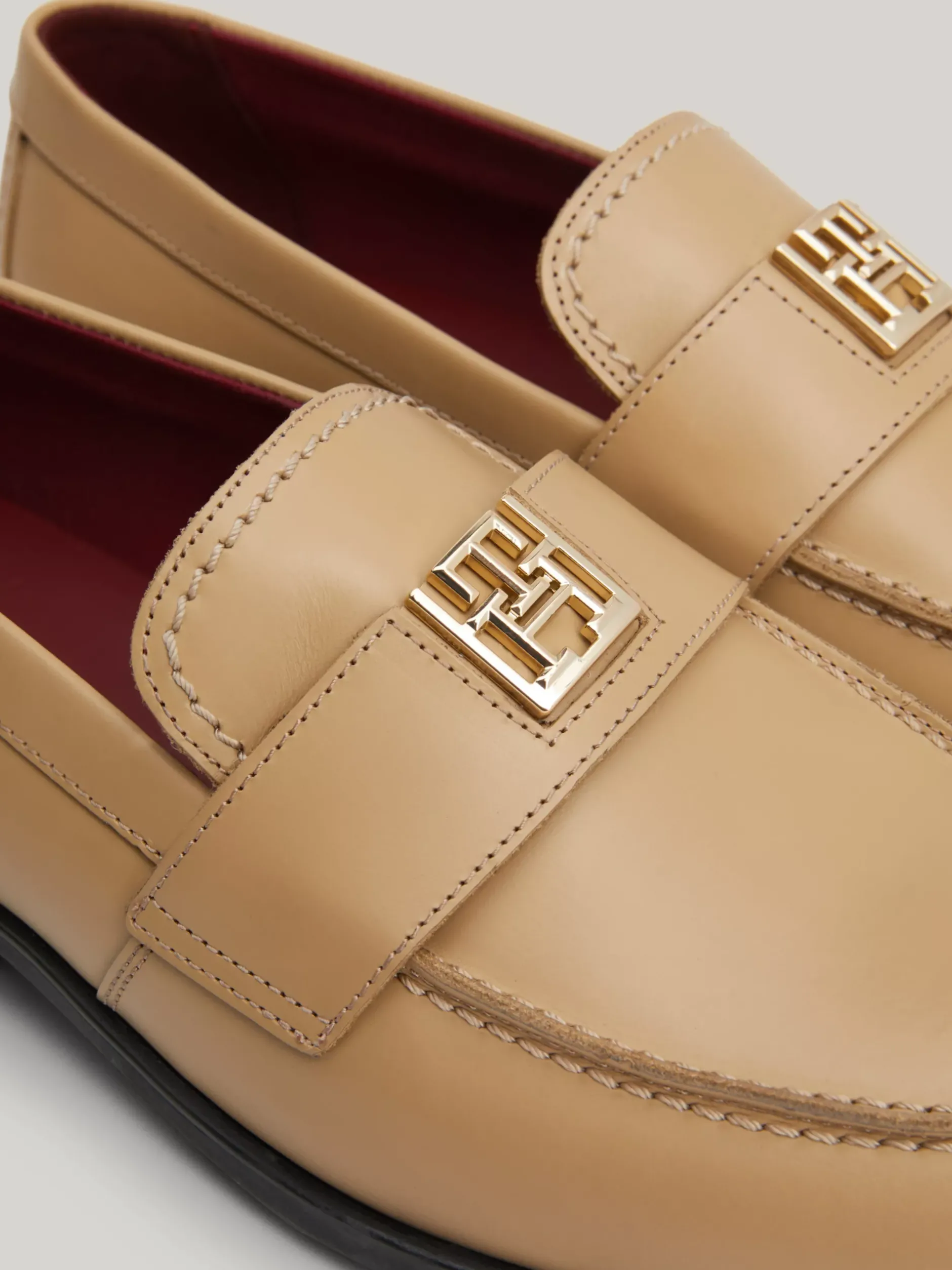 Mokasyny & Loafers|Płaskie Buty*Tommy Hilfiger Skórzane Mokasyny Elevated CLASSIC KHAKI