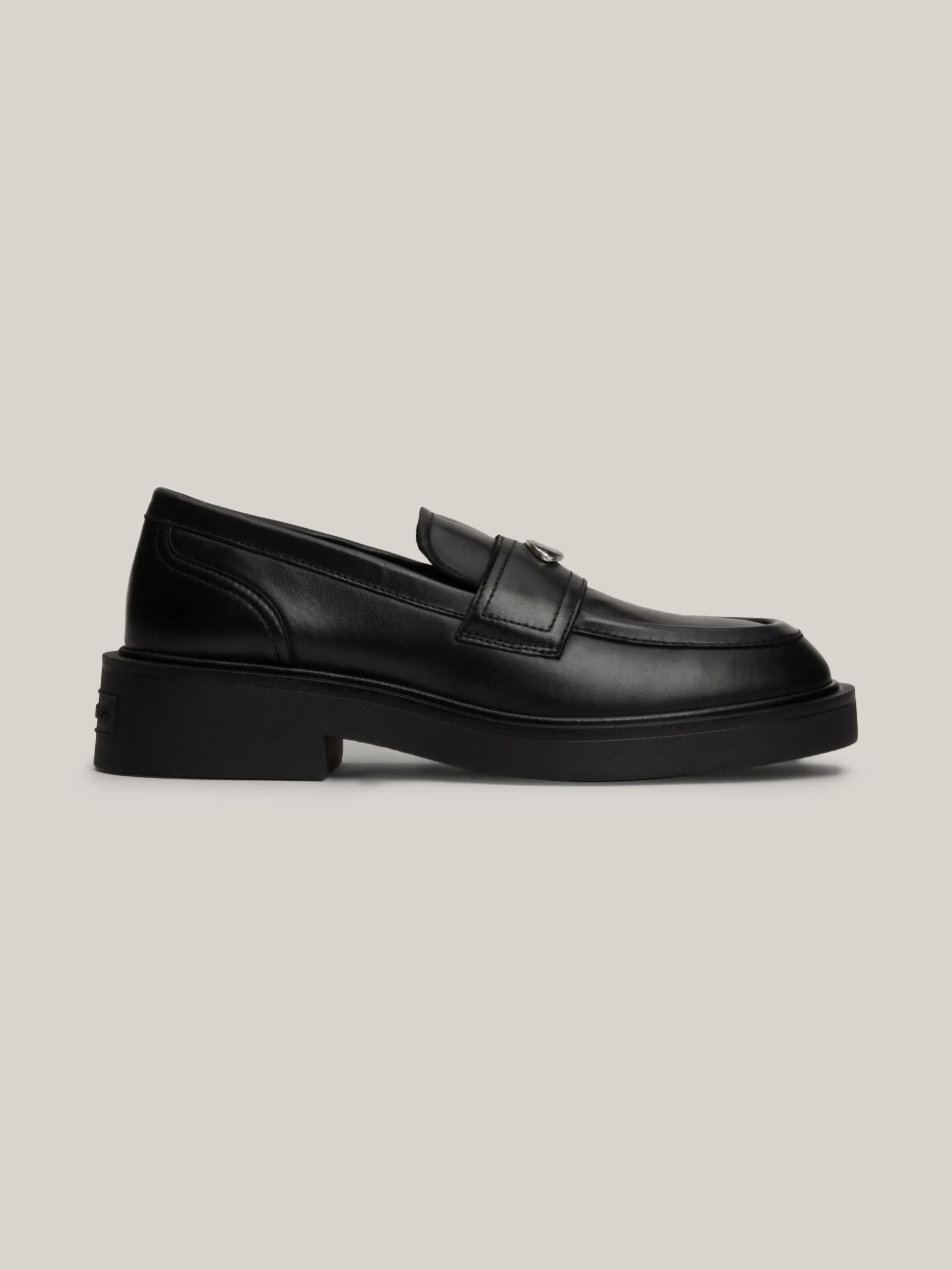 Mokasyny & Loafers|Płaskie Buty*Tommy Hilfiger Skórzane Mokasyny Na Grubej Podeszwie BLACK