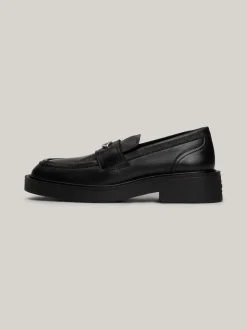 Mokasyny & Loafers|Płaskie Buty*Tommy Hilfiger Skórzane Mokasyny Na Grubej Podeszwie BLACK