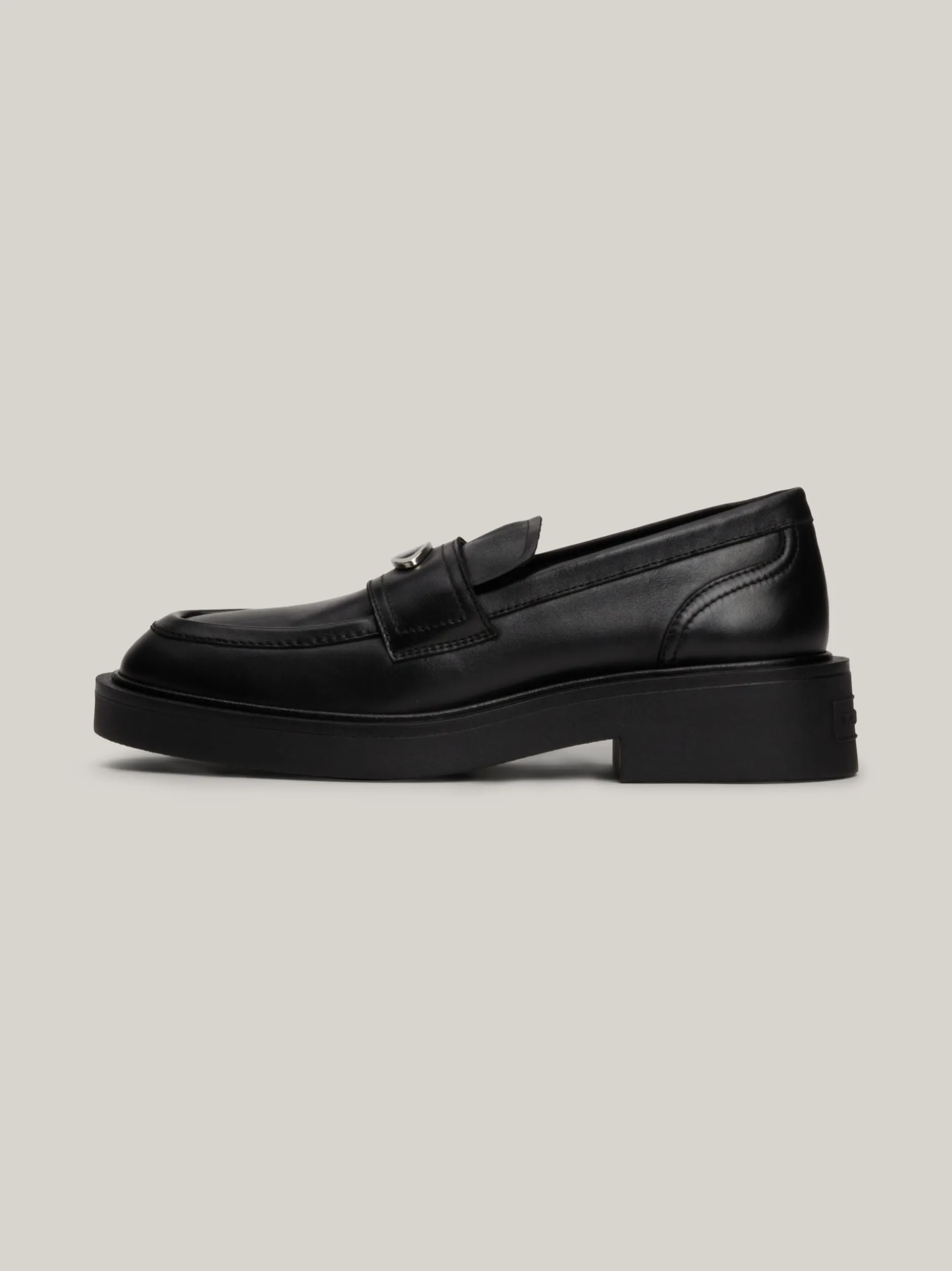 Mokasyny & Loafers|Płaskie Buty*Tommy Hilfiger Skórzane Mokasyny Na Grubej Podeszwie BLACK
