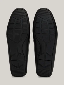 Mokasyny & Buty Żeglarskie|Buty Casual*Tommy Hilfiger Skórzane Mokasyny Z Gumowaną Flagą BLACK