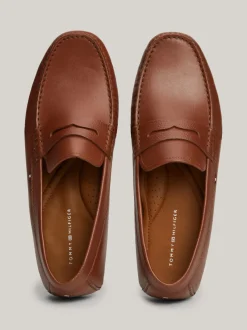 Mokasyny & Buty Żeglarskie|Buty Casual*Tommy Hilfiger Skórzane Mokasyny Z Gumowaną Flagą WINTER COGNAC