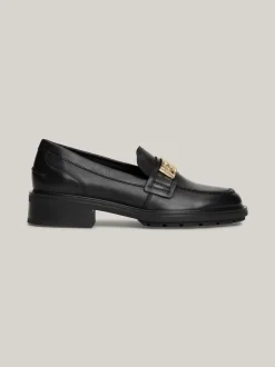 Mokasyny & Loafers|Płaskie Buty*Tommy Hilfiger Skórzane Mokasyny Z Monogramem TH BLACK