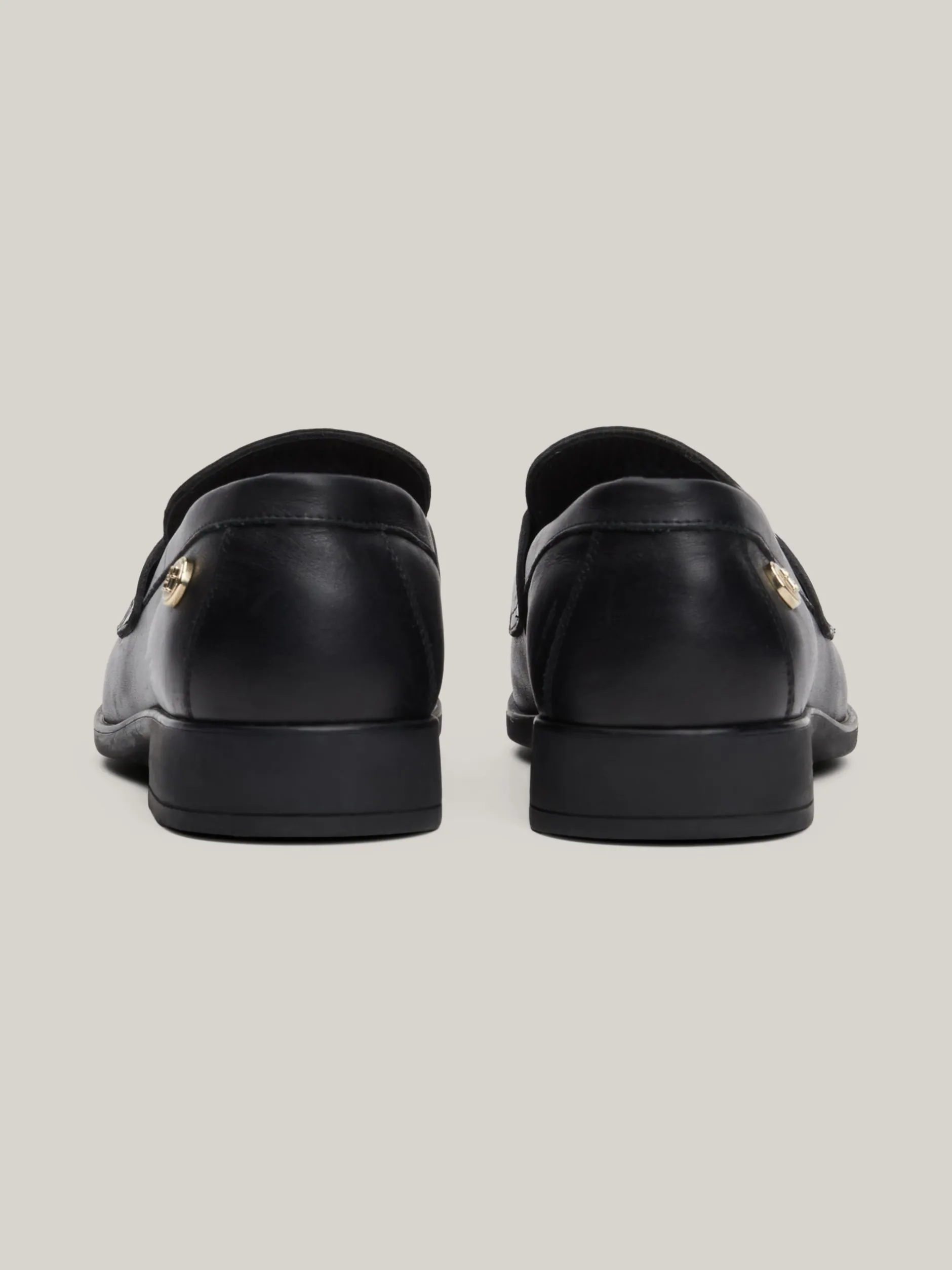 Mokasyny & Loafers|Płaskie Buty*Tommy Hilfiger Skórzane Mokasyny Z Plakietką BLACK