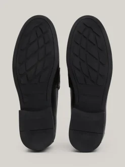 Mokasyny & Loafers|Płaskie Buty*Tommy Hilfiger Skórzane Mokasyny Z Plakietką BLACK