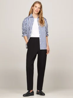 Mokasyny & Loafers|Płaskie Buty*Tommy Hilfiger Skórzane Mokasyny Z Plakietką BLACK