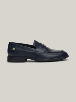 Mokasyny & Loafers|Płaskie Buty*Tommy Hilfiger Skórzane Mokasyny Z Plakietką SPACE BLUE