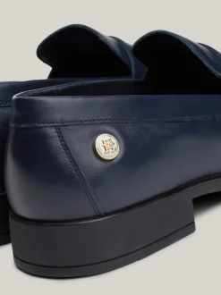 Mokasyny & Loafers|Płaskie Buty*Tommy Hilfiger Skórzane Mokasyny Z Plakietką SPACE BLUE