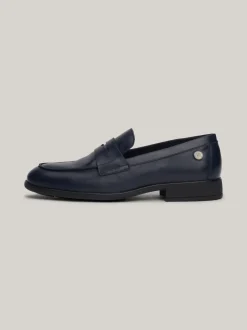 Mokasyny & Loafers|Płaskie Buty*Tommy Hilfiger Skórzane Mokasyny Z Plakietką SPACE BLUE