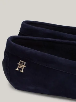 Mokasyny & Loafers|Płaskie Buty*Tommy Hilfiger Skórzane Mokasyny Z Plakietką Z Monogramem TH SPACE BLUE