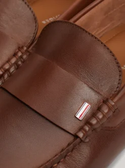 Mokasyny & Buty Żeglarskie|Buty Casual*Tommy Hilfiger Skórzane Mokasyny Z Protektorem WINTER COGNAC