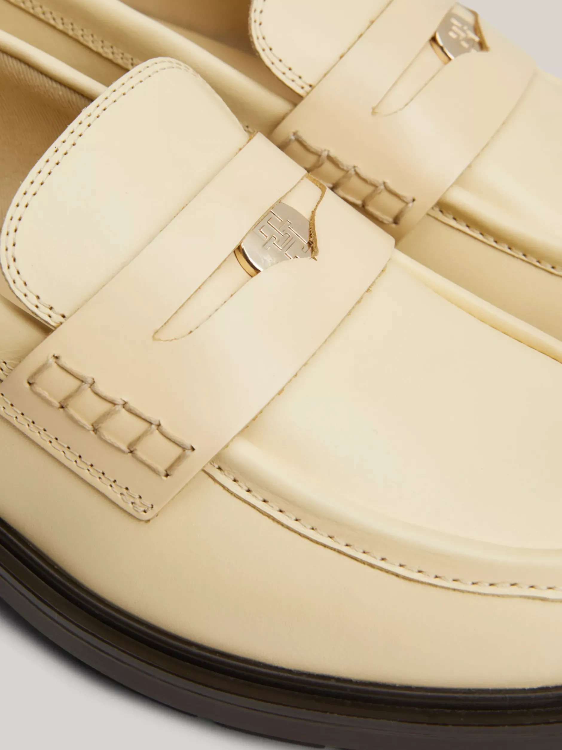 Mokasyny & Loafers|Płaskie Buty*Tommy Hilfiger Skórzane Mokasyny Z Protektorem COUNTRY IVORY