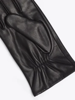 Czapki I Szaliki*Tommy Hilfiger Skórzane Rękawiczki Essential Z Flagą BLACK