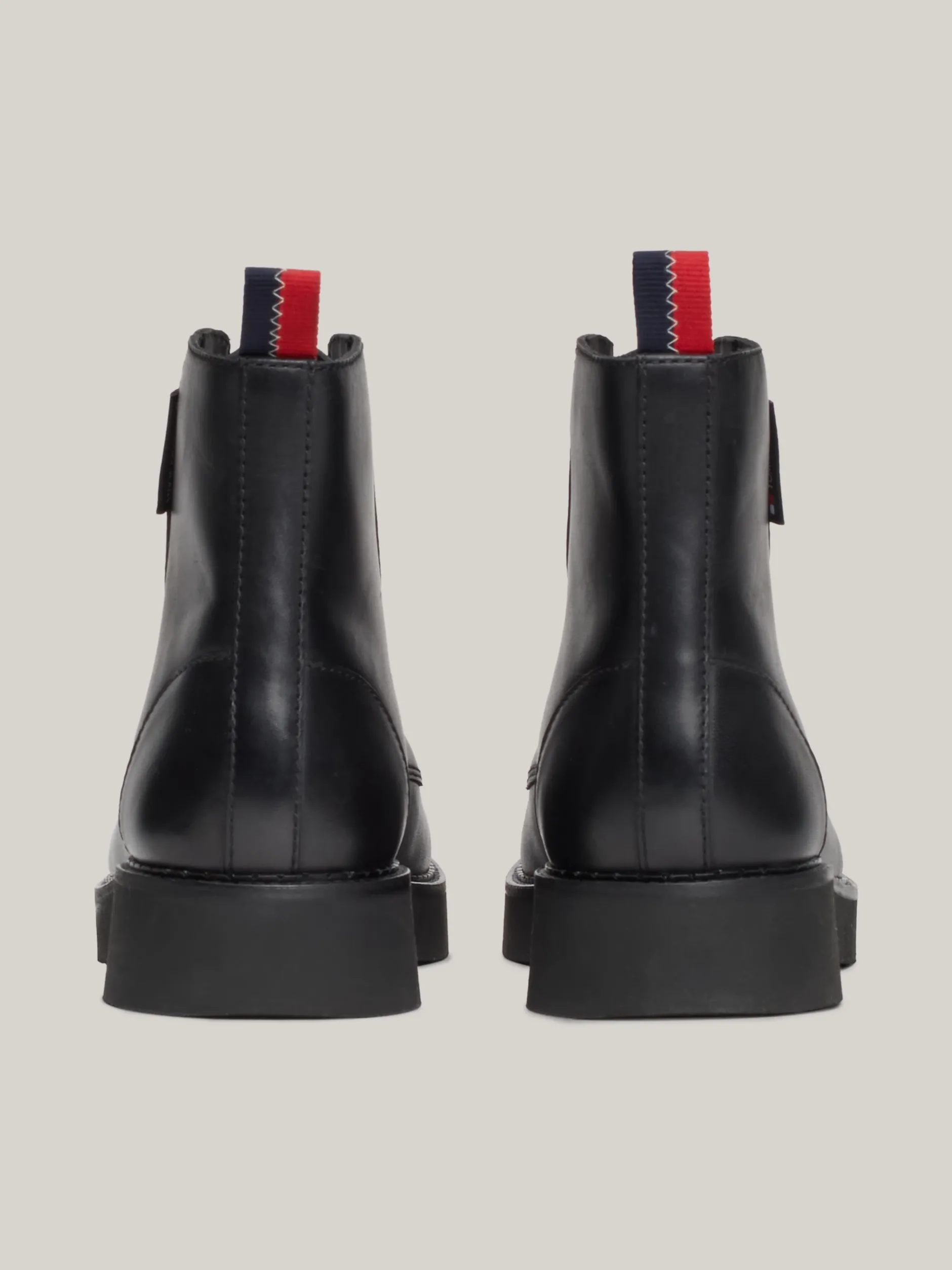 Sznurowane Botki|Botki*Tommy Hilfiger Skórzane Sznurowane Botki BLACK
