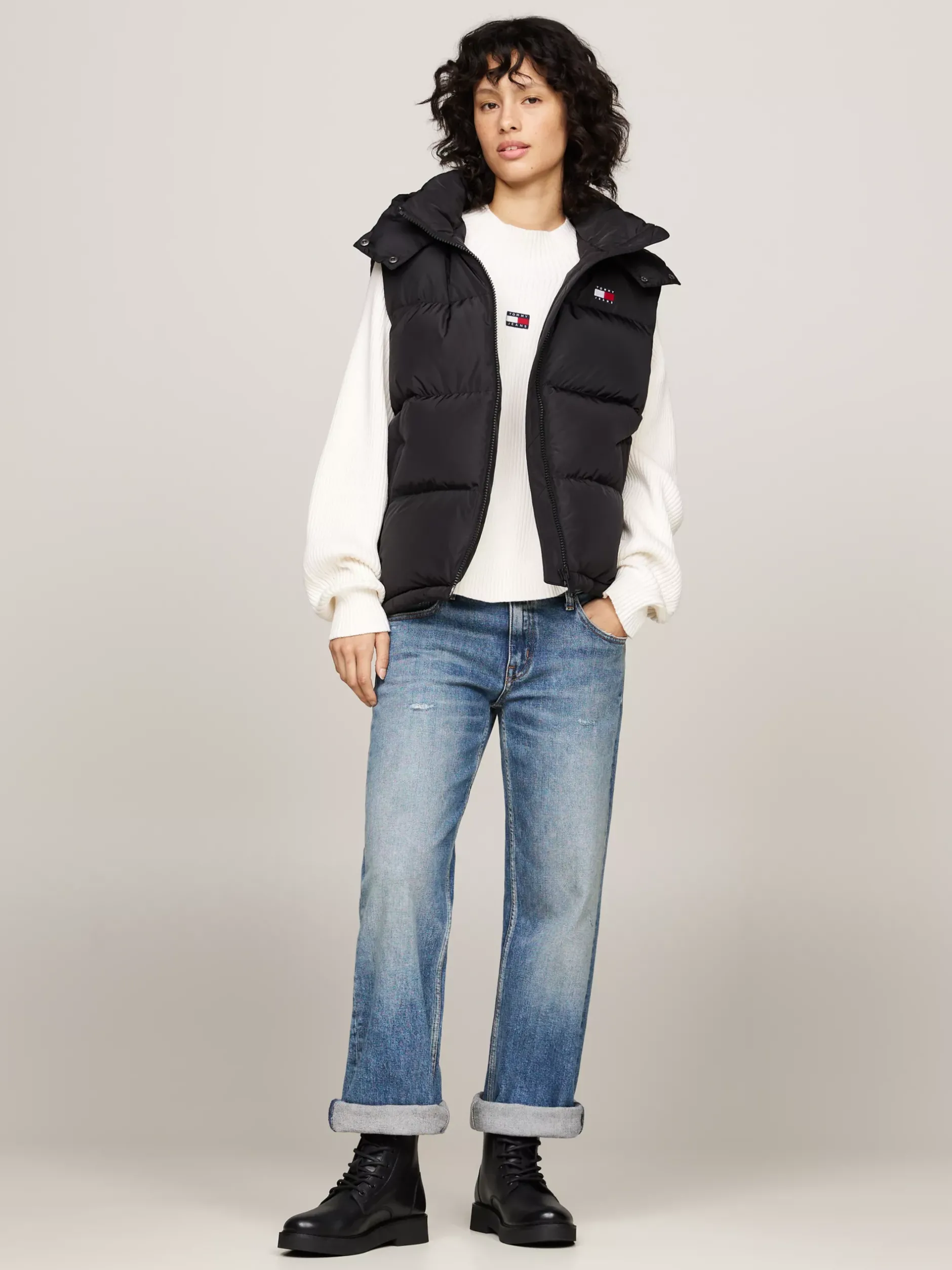 Sznurowane Botki|Botki*Tommy Hilfiger Skórzane Sznurowane Botki BLACK