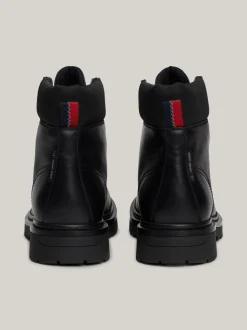 Buty Sznurowane|Buty*Tommy Hilfiger Skórzane Sznurowane Botki Z Protektorem BLACK
