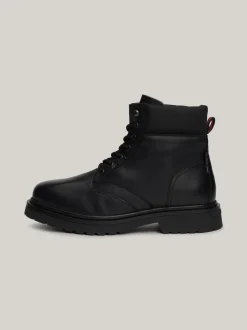 Buty Sznurowane|Buty*Tommy Hilfiger Skórzane Sznurowane Botki Z Protektorem BLACK