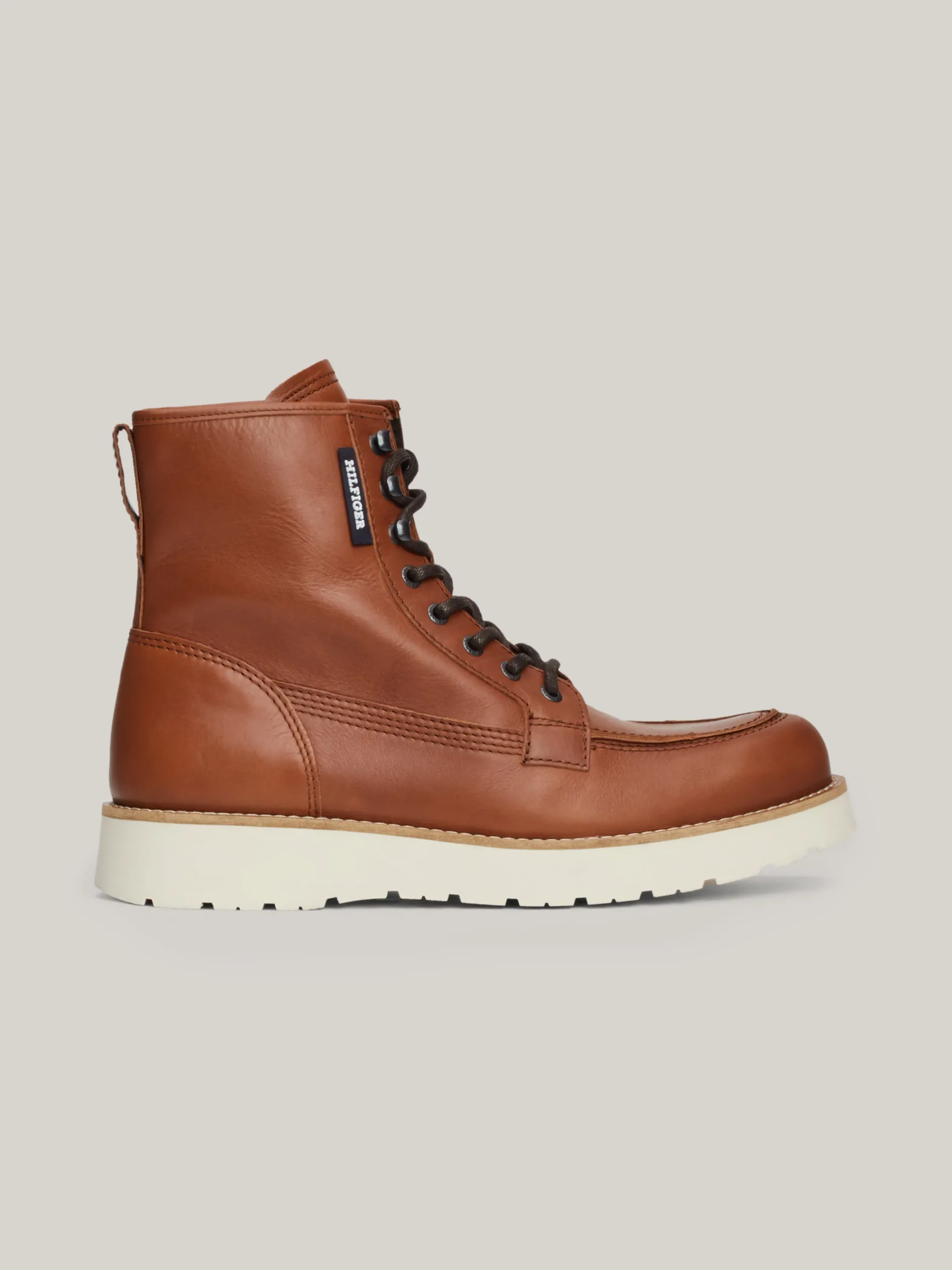 Buty Sznurowane|Buty*Tommy Hilfiger Skórzane Sznurowane Botki Na Grubej Podeszwie WINTER COGNAC