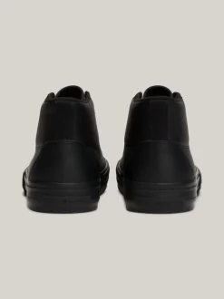 Sneakersy*Tommy Hilfiger Skórzane Sznurowane Buty Sportowe Za Kostkę BLACK