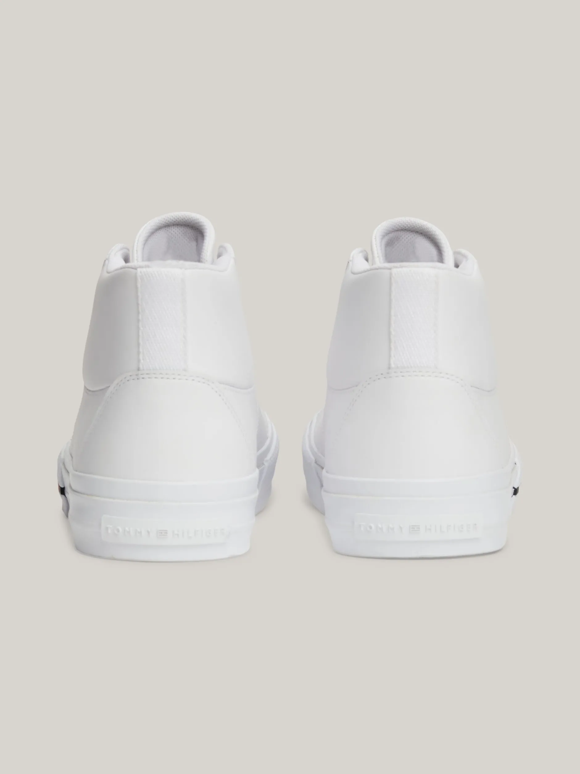 White Trainers|Sneakersy*Tommy Hilfiger Skórzane Sznurowane Buty Sportowe Za Kostkę WHITE