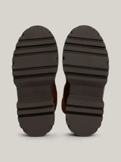 Botki*Tommy Hilfiger Skórzane Sznurowane śniegowce COGNAC BROWN